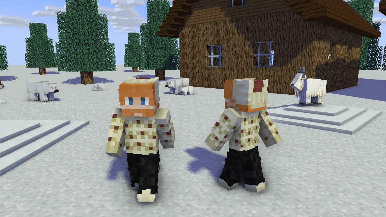 Sweater Weather! (White & Red) - Boy Minecraft Skin